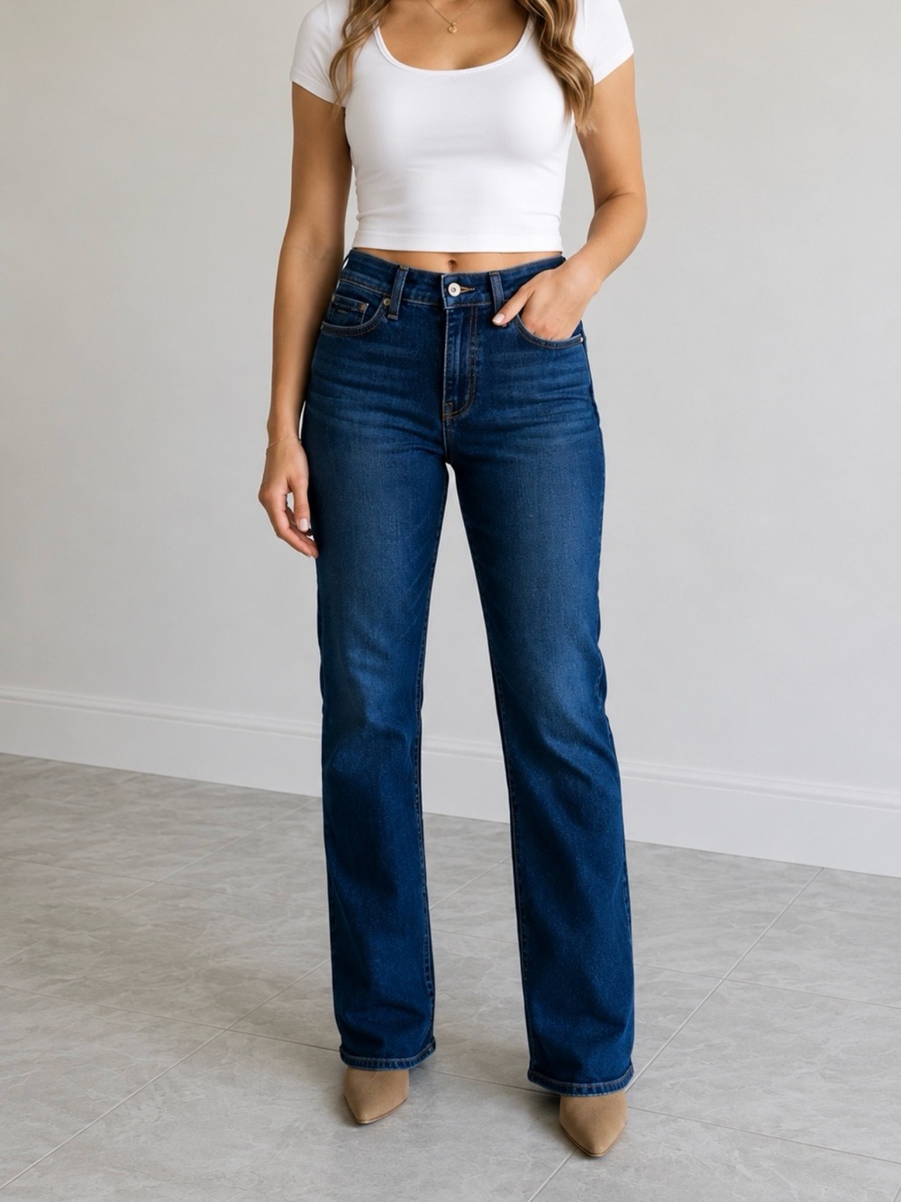 Talbots Women's BarelyBootJeans Dark Wash Blue Denim Solid Regular Size 10